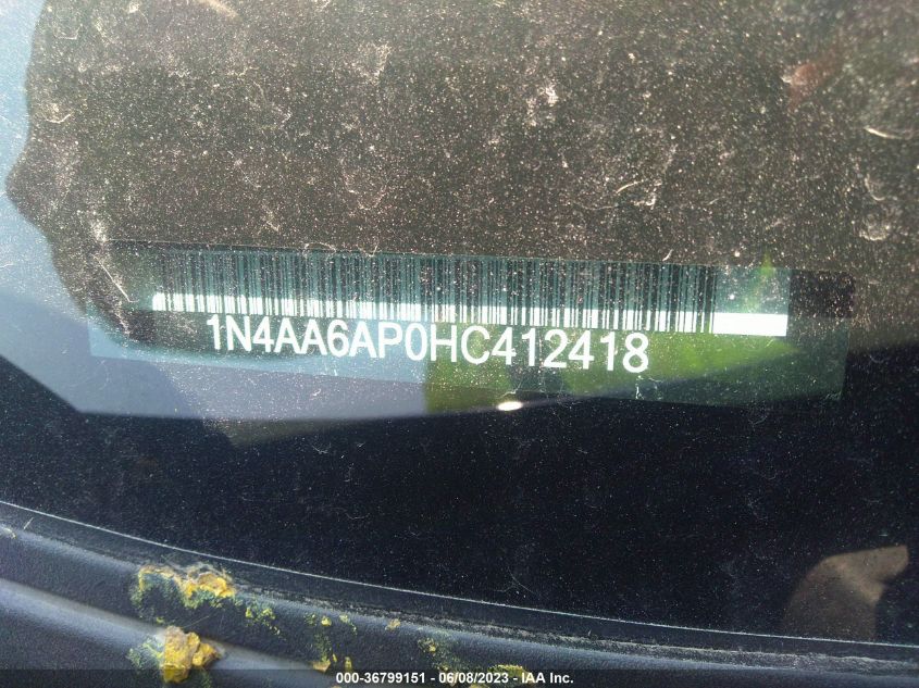 2017 NISSAN MAXIMA PLATINUM - 1N4AA6AP0HC412418