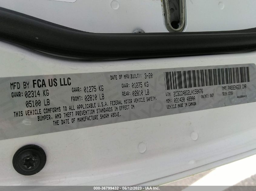 2020 CHRYSLER 300 300S - 2C3CCABG2LH158476