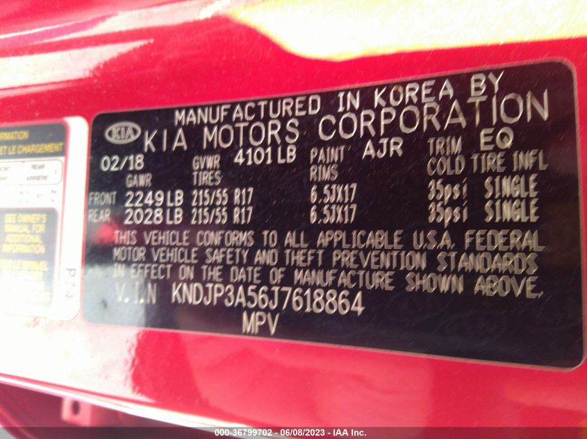 2018 KIA SOUL + - KNDJP3A56J7618864