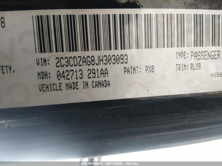 2018 DODGE CHALLENGER SXT PLUS - 2C3CDZAG8JH303093
