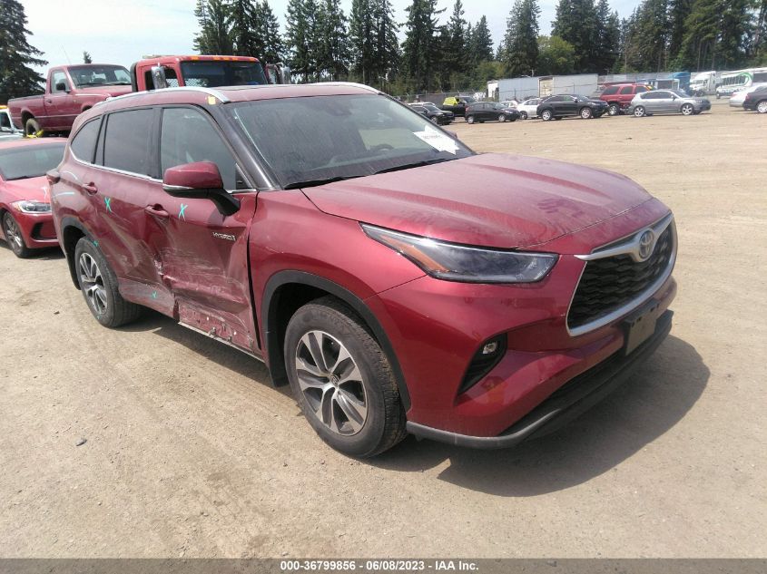 2021 TOYOTA HIGHLANDER HYBRID XLE - 5TDHBRCH5MS531023