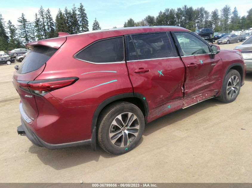 2021 TOYOTA HIGHLANDER HYBRID XLE - 5TDHBRCH5MS531023