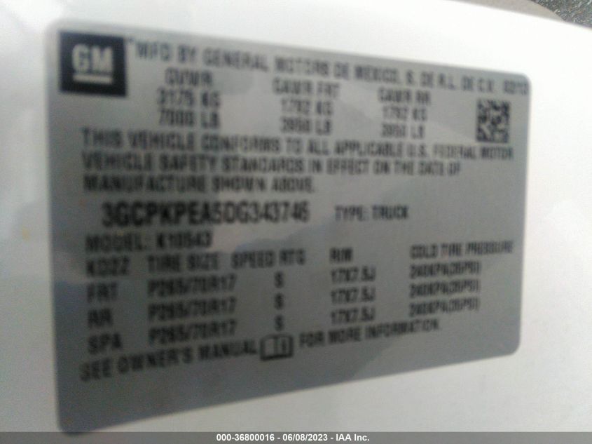 2013 CHEVROLET SILVERADO 1500 WORK TRUCK - 3GCPKPEA5DG343746