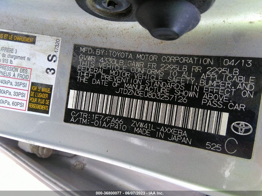 2013 TOYOTA PRIUS V - JTDZN3EU8D3257126
