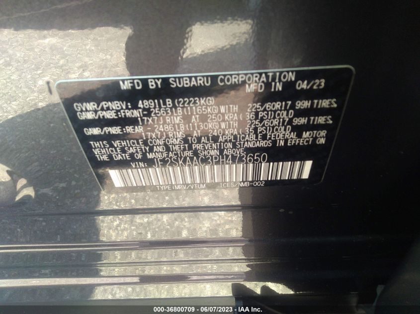 2023 SUBARU FORESTER - JF2SKAAC3PH473650