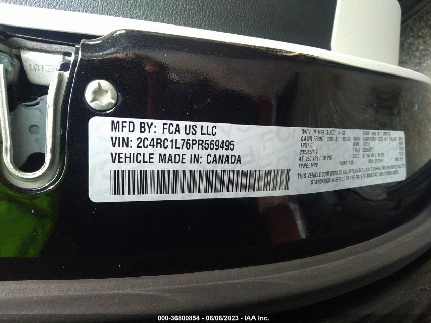 2023 CHRYSLER PACIFICA HYBRID TOURING L - 2C4RC1L76PR569495