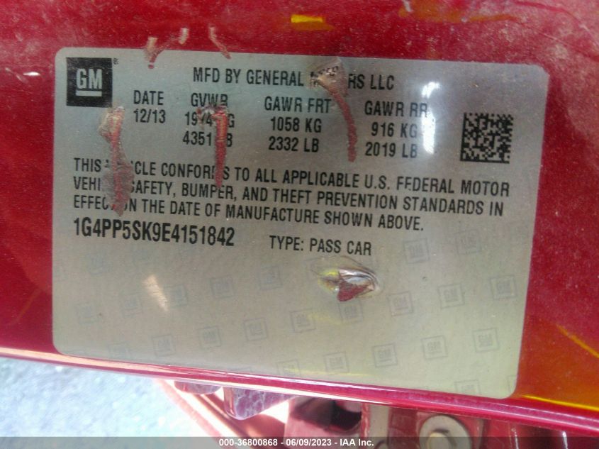 2014 BUICK VERANO - 1G4PP5SK9E4151842