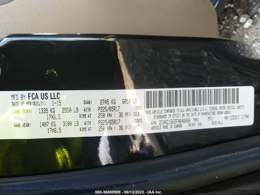2015 CHRYSLER TOWN & COUNTRY TOURING - 2C4RC1BG5FR646454