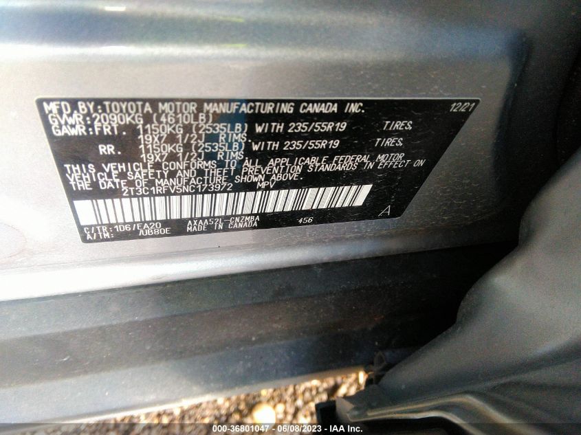 2022 TOYOTA RAV4 XLE PREMIUM - 2T3C1RFV1NC173967