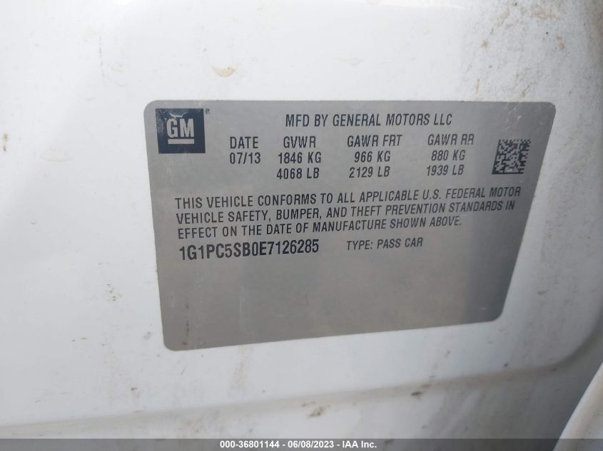 2014 CHEVROLET CRUZE 1LT - 1G1PC5SB0E7126285