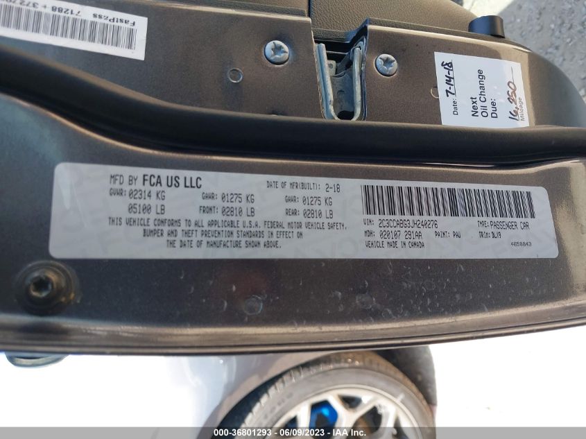 2018 CHRYSLER 300 S - 2C3CCABG3JH240276