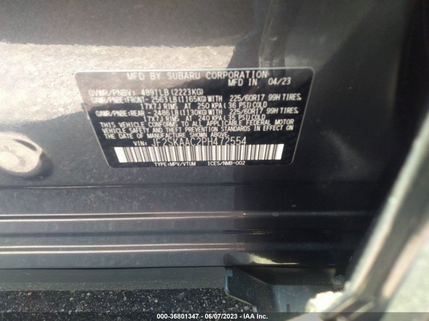 2023 SUBARU FORESTER - JF2SKAAC2PH472554