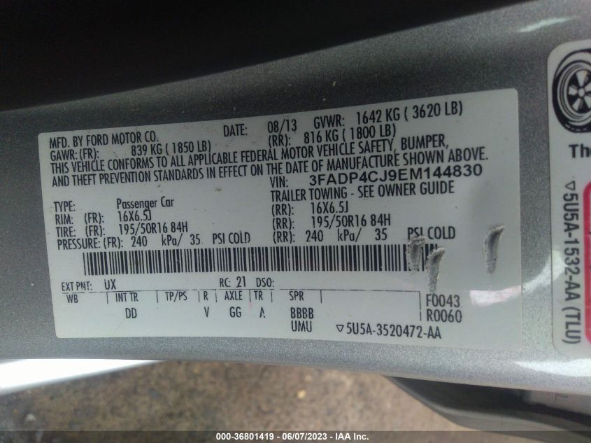 2014 FORD FIESTA TITANIUM - 3FADP4CJ9EM144830