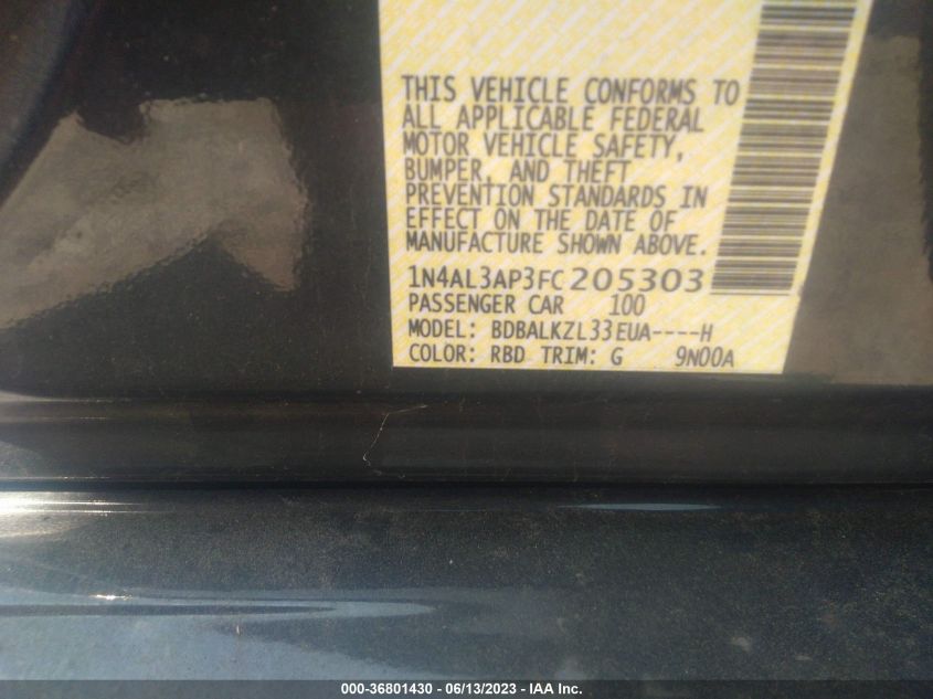2015 NISSAN ALTIMA 2.5 SV - 1N4AL3AP3FC205303