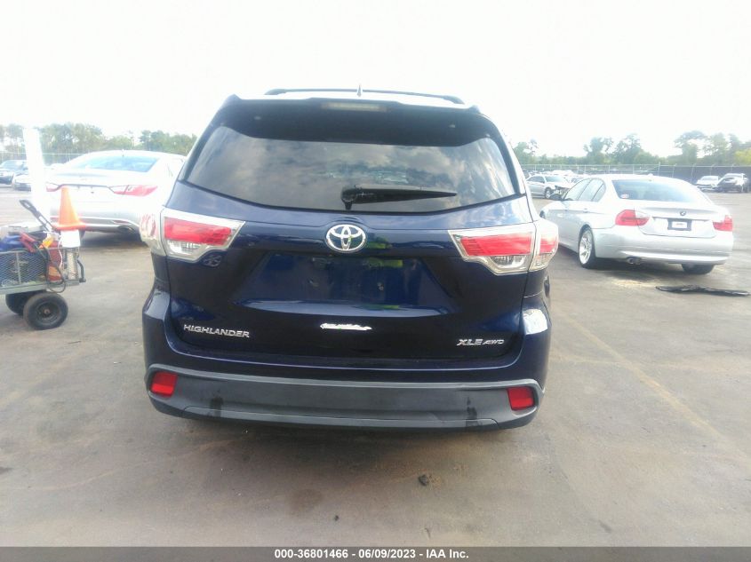 2015 TOYOTA HIGHLANDER XLE - 5TDJKRFH6FS167033