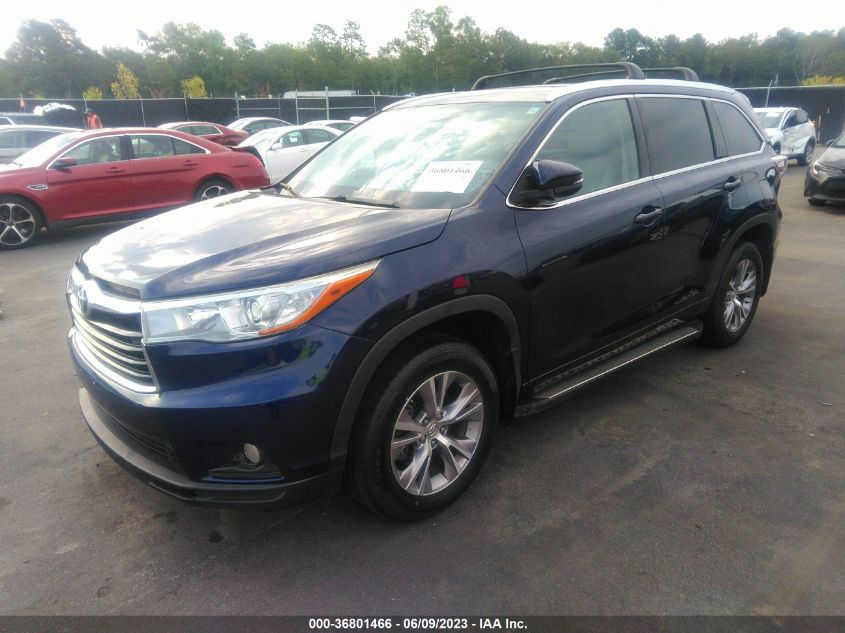 2015 TOYOTA HIGHLANDER XLE - 5TDJKRFH6FS167033