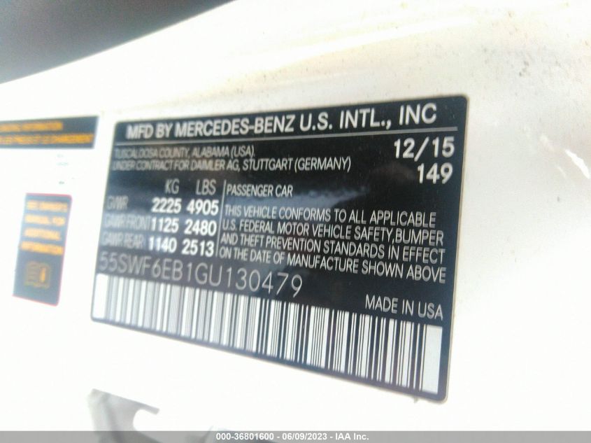 2016 MERCEDES-BENZ C-CLASS C 450 AMG - 55SWF6EB1GU130479