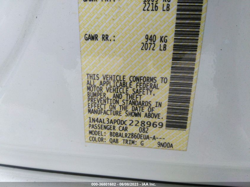2013 NISSAN ALTIMA 2.5 S - 1N4AL3AP0DC228969