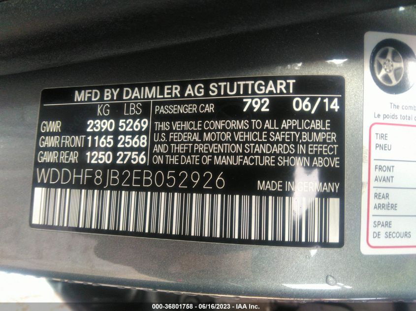 2014 MERCEDES-BENZ E-CLASS E 350 - WDDHF8JB2EB052926