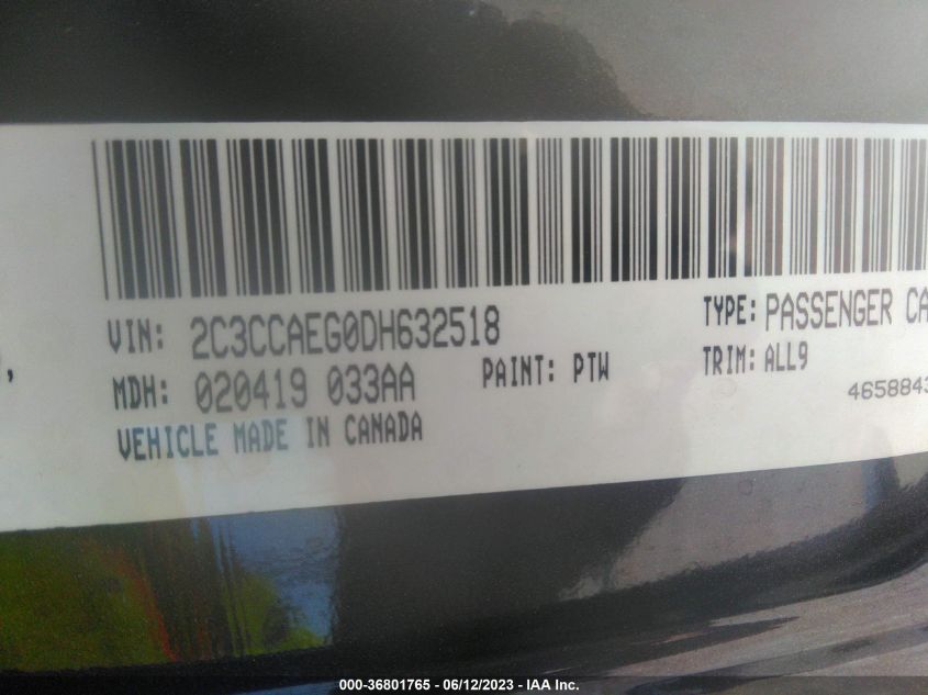 2013 CHRYSLER 300 300C - 2C3CCAEG0DH632518