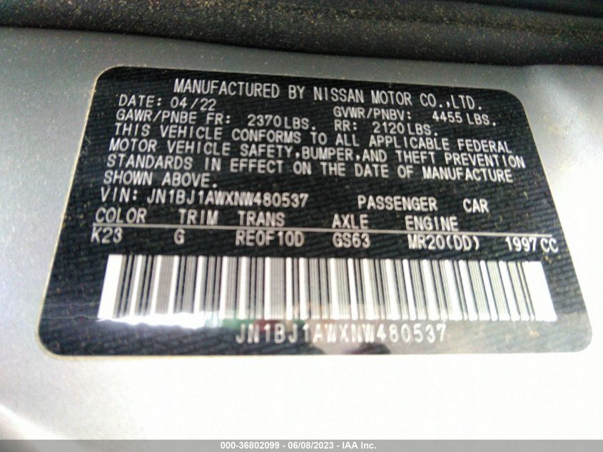 2022 NISSAN ROGUE SPORT S - JN1BJ1AWXNW480537