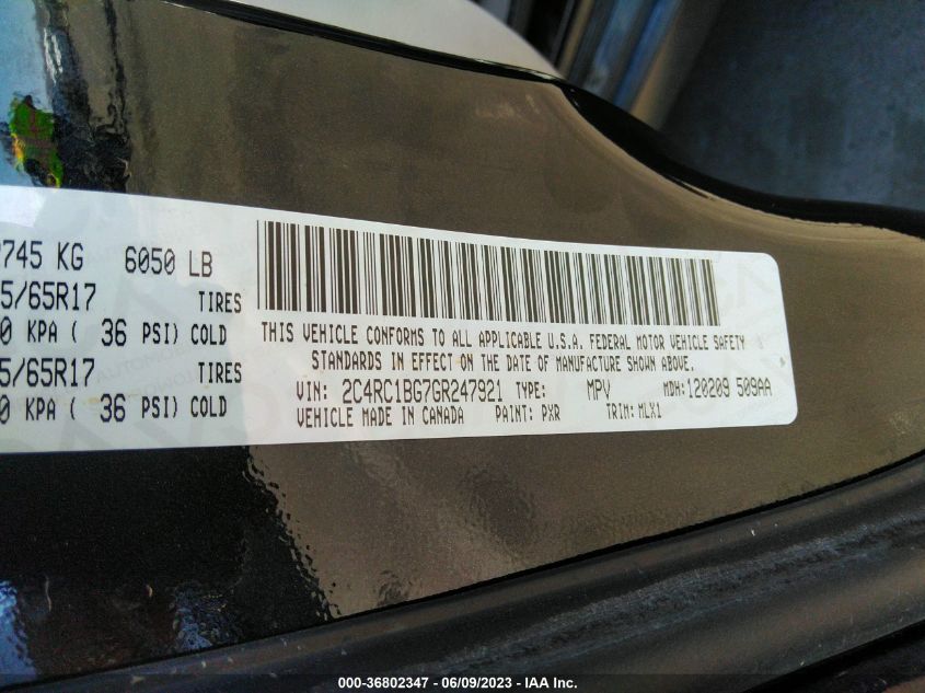 2016 CHRYSLER TOWN & COUNTRY TOURING - 2C4RC1BG7GR247921