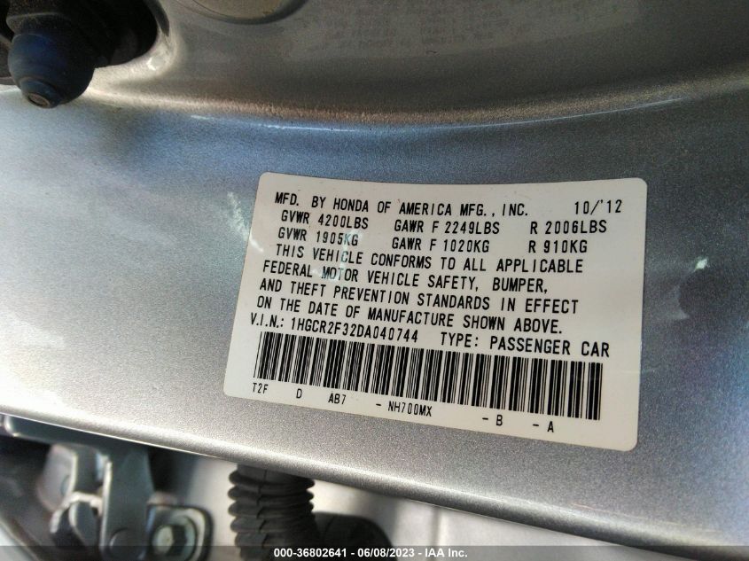 2013 HONDA ACCORD SDN LX - 1HGCR2F32DA040744