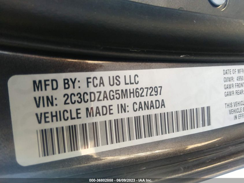 2021 DODGE CHALLENGER SXT - 2C3CDZAG5MH627297