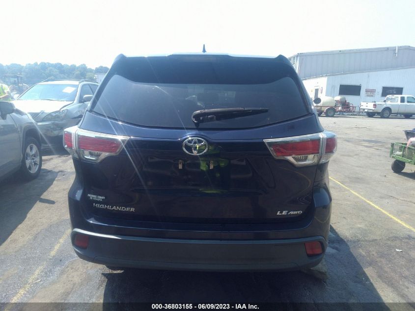 2015 TOYOTA HIGHLANDER LE - 5TDBKRFH7FS093254