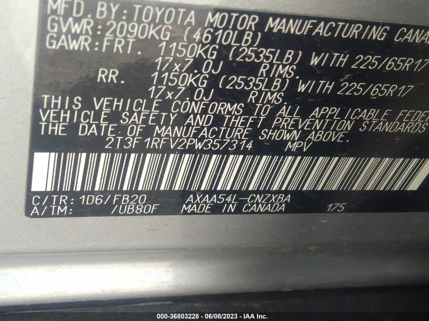 2023 TOYOTA RAV4 LE - 2T3F1RFV2PW357314