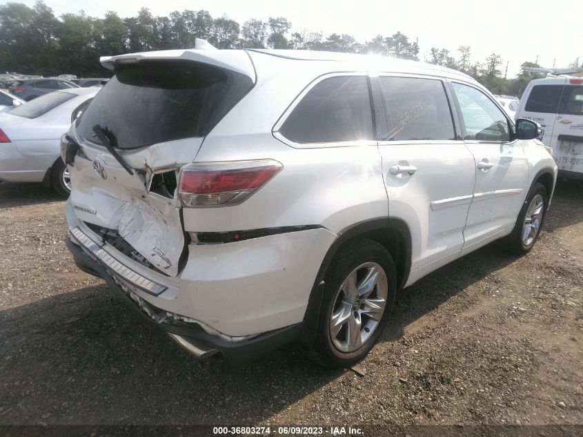 2016 TOYOTA HIGHLANDER LIMITED - 5TDDKRFH9GS350019