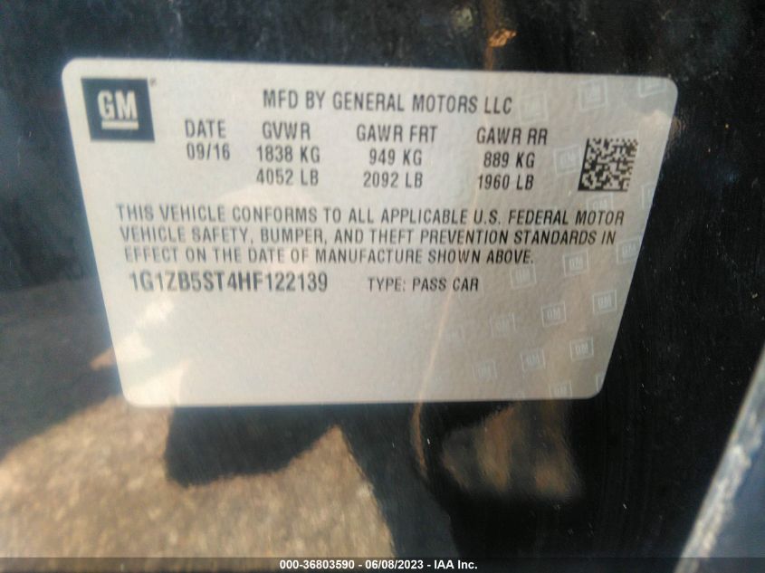 2017 CHEVROLET MALIBU LS - 1G1ZB5ST4HF122139