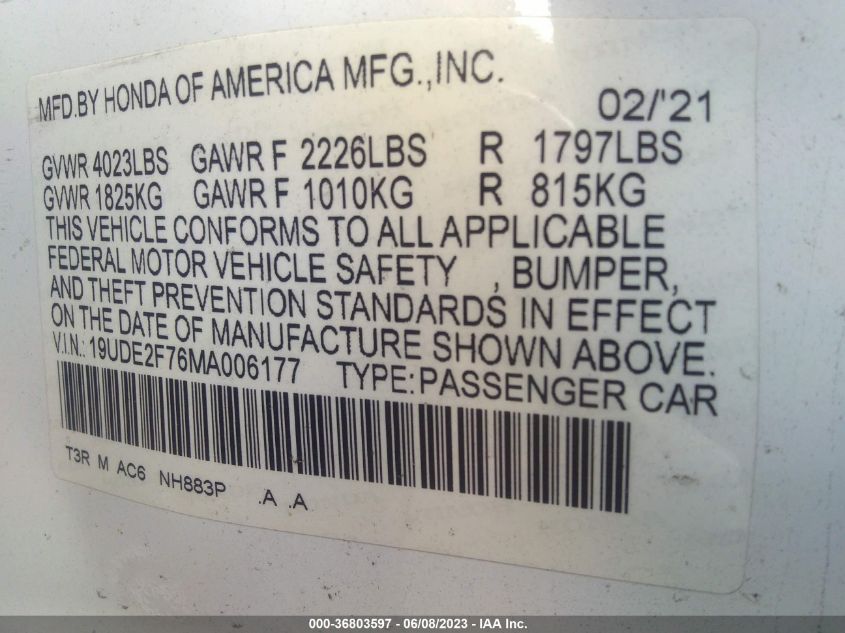 19UDE2F76MA006177 Acura ILX PACKAGE 9