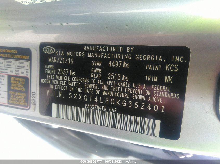 2019 KIA OPTIMA LX - 5XXGT4L30KG362401