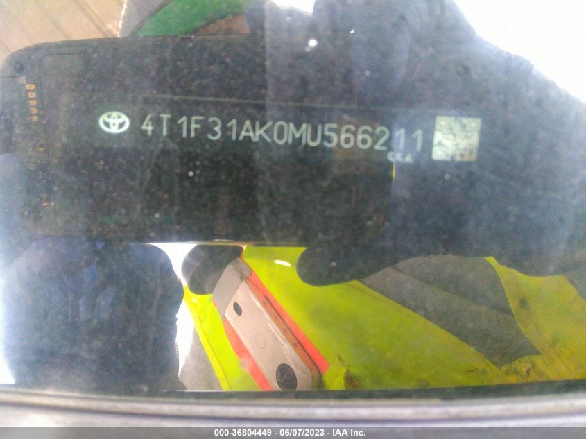 2021 TOYOTA CAMRY HYBRID XLE - 4T1F31AK0MU566211