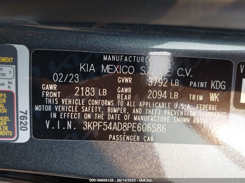 2023 KIA FORTE GT-LINE - 3KPF54AD8PE606586