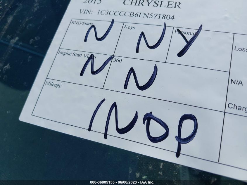 2015 CHRYSLER 200 C - 1C3CCCCB6FN571804