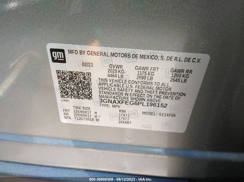 2023 CHEVROLET EQUINOX LS - 3GNAXFEG6PL196152