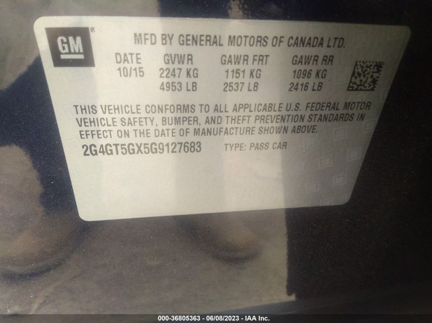 2016 BUICK REGAL PREMIUM II - 2G4GT5GX5G9127683