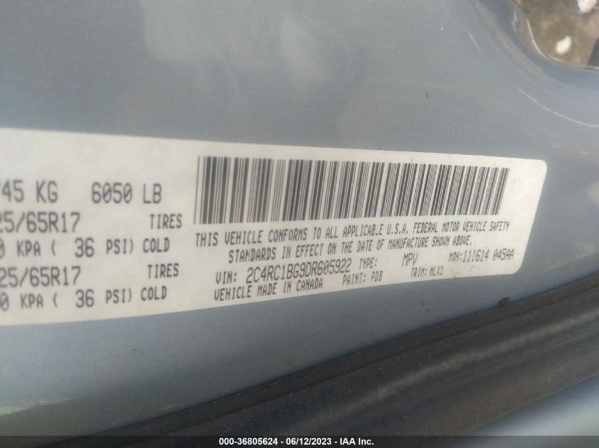 2013 CHRYSLER TOWN & COUNTRY TOURING - 2C4RC1BG9DR605922