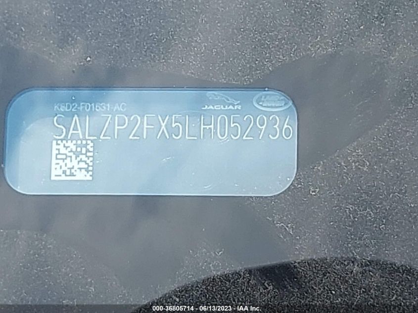 2020 LAND ROVER RANGE ROVER EVOQUE SE - SALZP2FX5LH052936