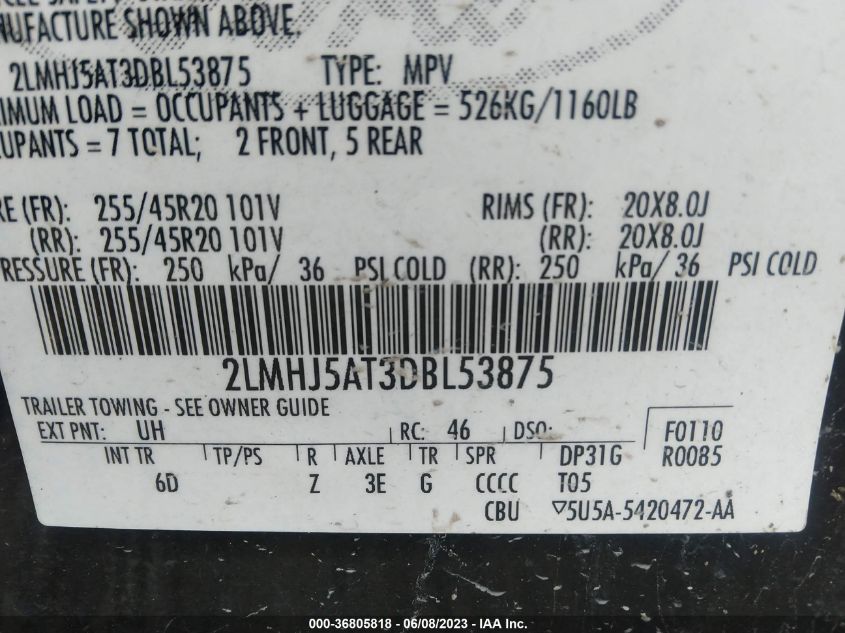 2013 LINCOLN MKT ECOBOOST - 2LMHJ5AT3DBL53875