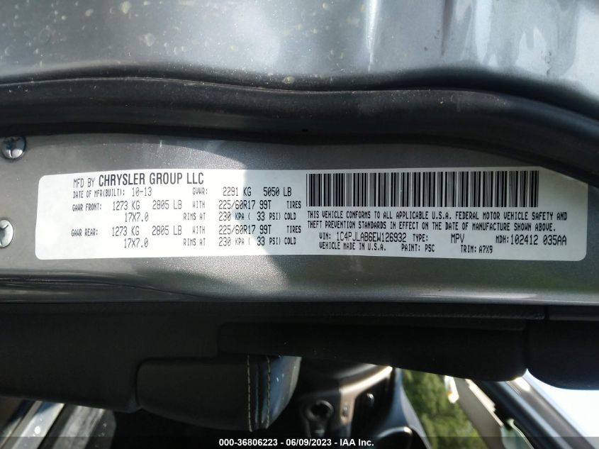 2014 JEEP CHEROKEE SPORT - 1C4PJLAB6EW126932