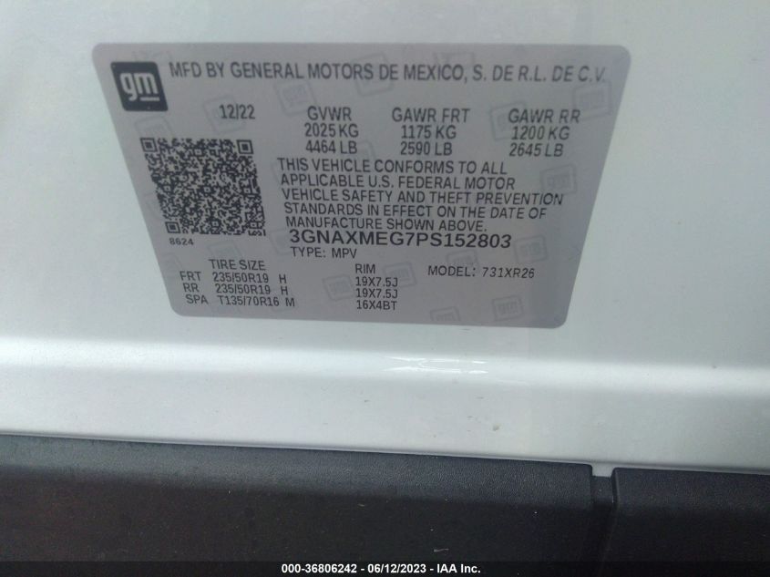 2023 CHEVROLET EQUINOX RS - 3GNAXMEG7PS152803