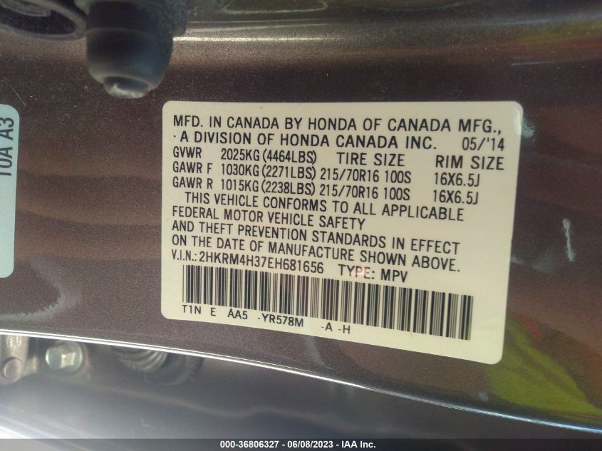 2014 HONDA CR-V LX - 2HKRM4H37EH681656