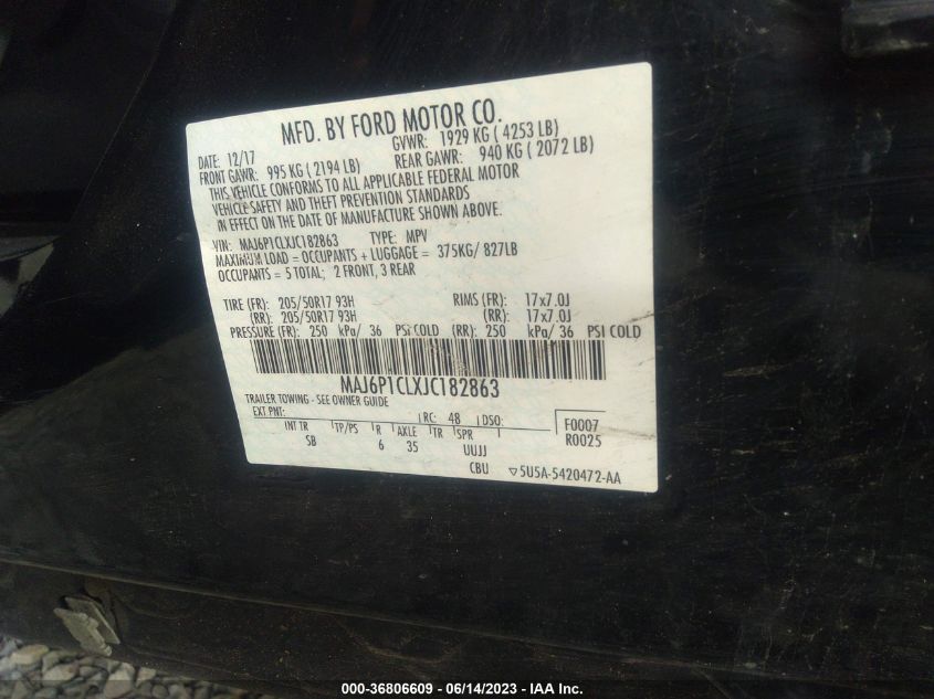 2018 FORD ECOSPORT SES - MAJ6P1CLXJC182863