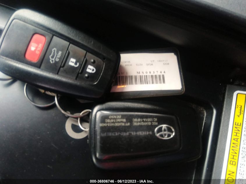 2021 TOYOTA HIGHLANDER XLE - 5TDGZRBH1MS083744