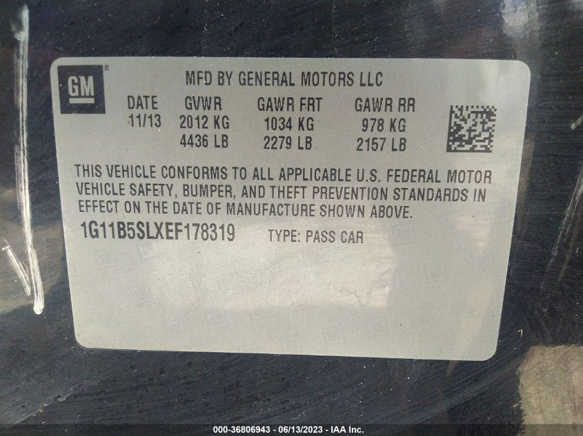 2014 CHEVROLET MALIBU LS - 1G11B5SLXEF178319