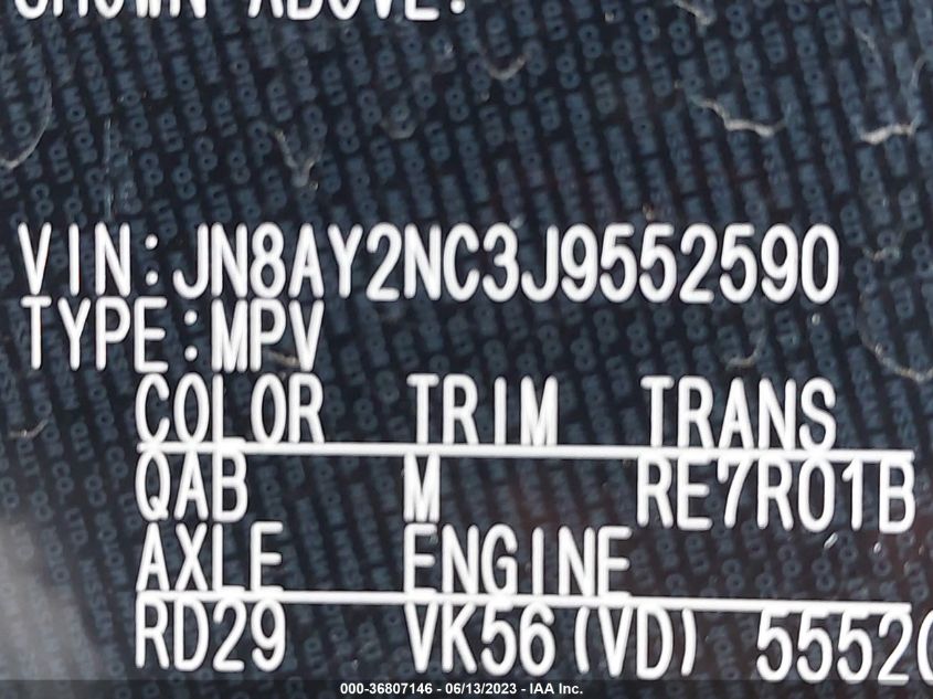 2018 NISSAN ARMADA PLATINUM - JN8AY2NC3J9552590