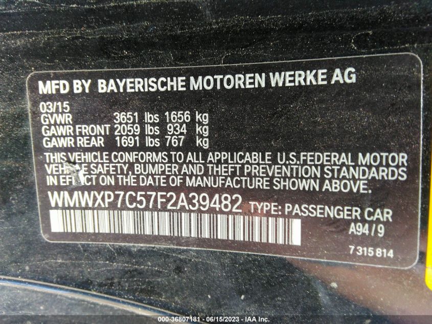 2015 MINI COOPER HARDTOP S - WMWXP7C57F2A39482